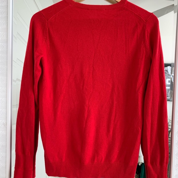 Everlane The Cashmere Cropped Crew Sweater Red - Picture 5 of 7